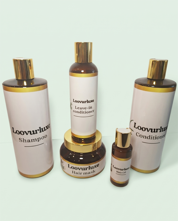 Hair Bundles (Shampoo + Conditioner + Leave-in Conditioner + Hair mask + Hair oil)